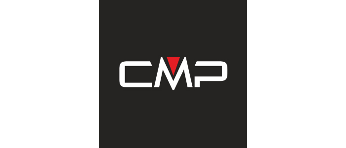 weißes CMP Logo auf schwarzem Quadrat