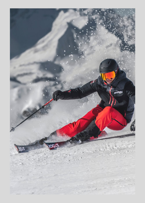 Alpin-Skifahrer-in-action