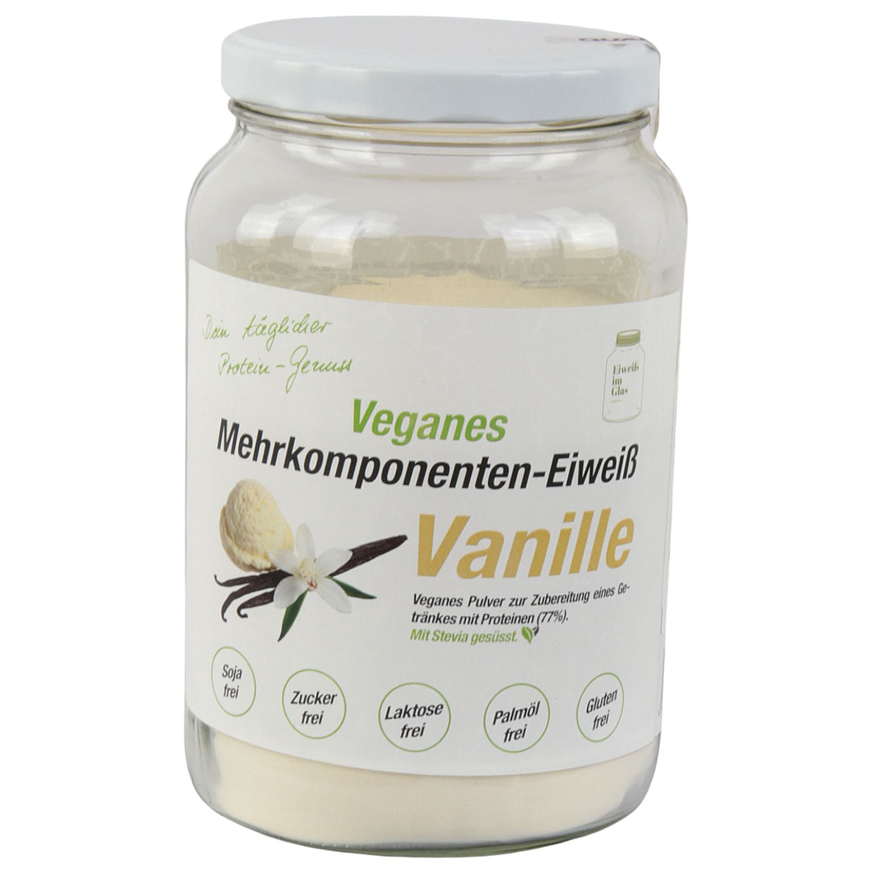 Eiweißpulver im Glas Vanille Vegan 500 g