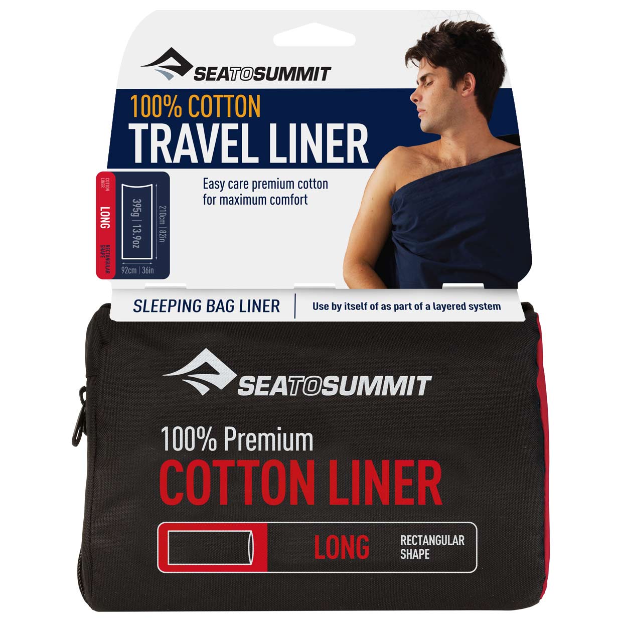 Hüttenschlafsack Premium Cotton Travel Liner Long 