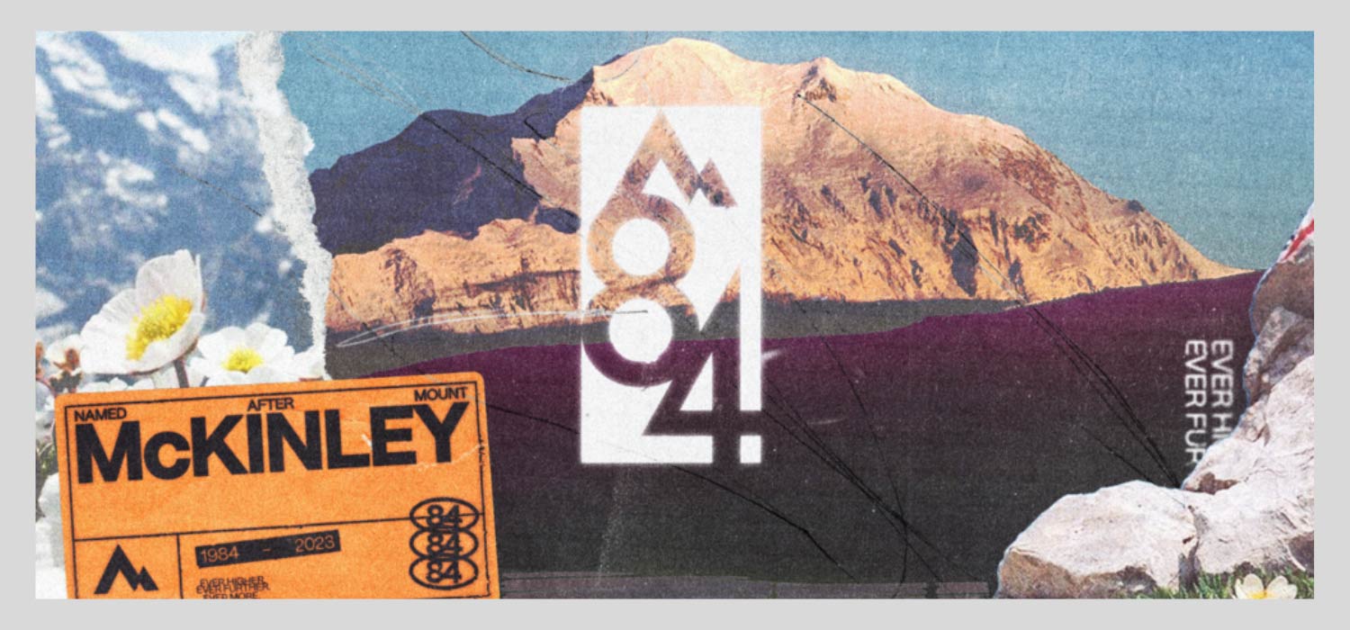 McKinley Collage aus Ticket und Bergen